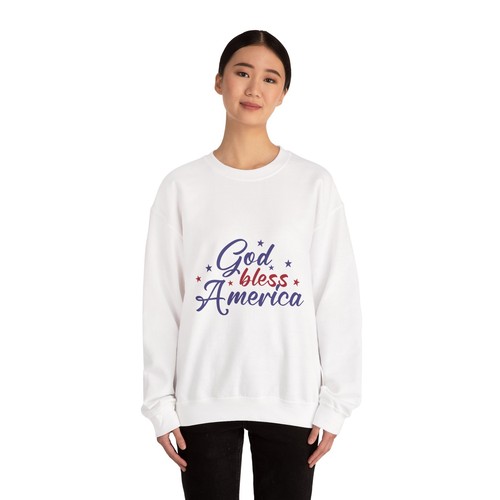 God Bless America Crewneck Sweatshirt | Patriotic Gift, Unisex Pullover, 4th of - Afbeelding 5 van 37