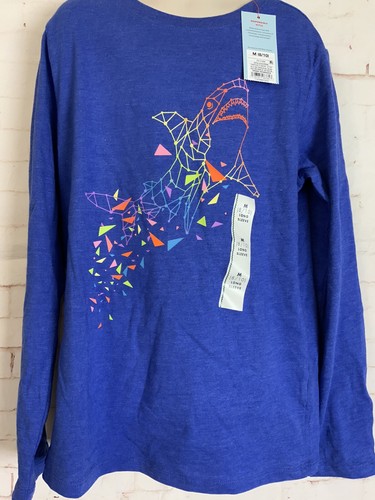 Cat & Jack Boys Blue Long Sleeve Shark Crewneck Top Size M (8/10) - Picture 2 of 3