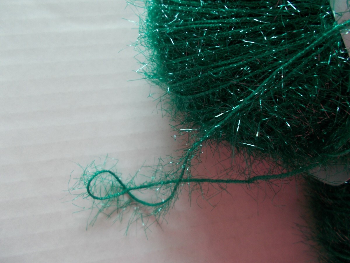 YarnArt Christmas fuzzy/sparkly yarn, Green (#48), lot of 2