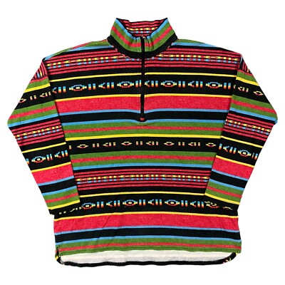 Chaps Sport Shirt Womens Medium Western Aztec 1/4 Zip Pullover