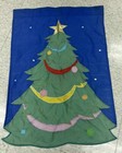 Christmas Tree Outdoor Garden Flag 39”x27.5”  Star Holiday Ornaments Blue Green