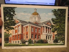 S2 Old Postcard MICHIGAN Genesee County Courthouse Flint SINFULLY DEMOLISHED !!