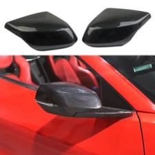 Carbon Fiber Style Side Rearview Mirror Guard Cover Trim for Chevy Corvette C8