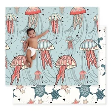 JumpOff Jo Baby Play Mat, Foam Padded, Foldable, Large, Seaside, (70"x 59")