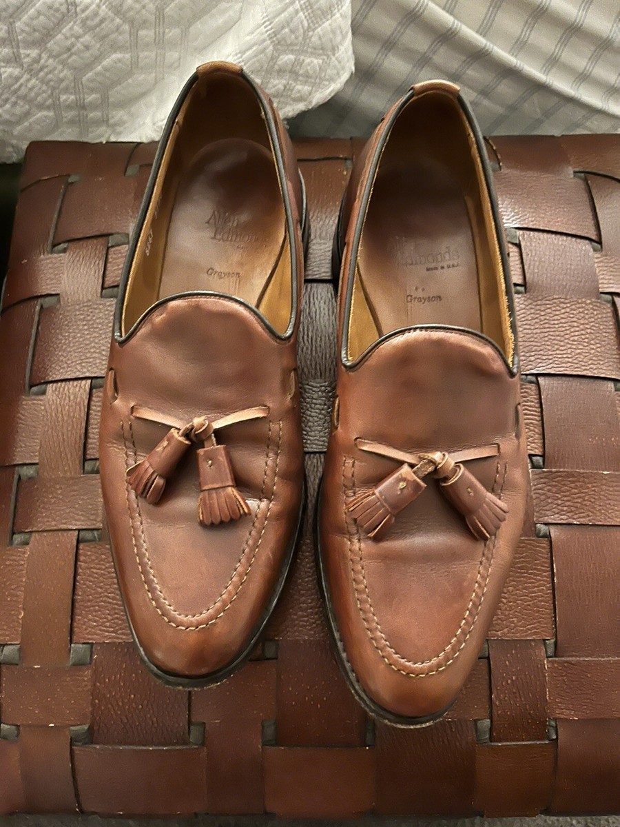 Allen Edmonds タッセルローファー ブラウン Allen Edmonds Grayson Tassel Loafer Dress Shoes Brown Leather Mens