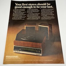 Panasonic Stereo 1969 Vintage Print Ad 10"x13" RE-7700 Stereo RD-7703 turntable