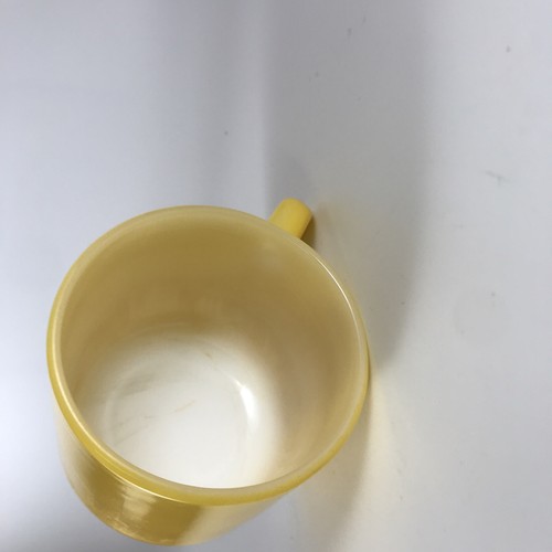 Federal Yellow Milk Glass Coffee Mug Tea Cup D Handle Heat Proof USA Vintage - Picture 6 of 8