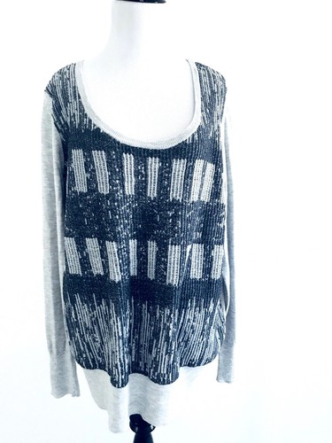 Simply Vera Wang Sweater Pullover Damen Größe XL Loose Fit Metallica Grau - Bild 8 von 9