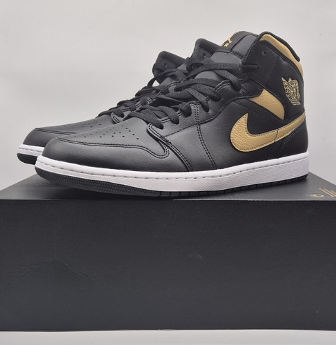 Nike Air Jordan 1 Mid "Black & Metallic Gold" gr.45,5 - Bild 6 von 11