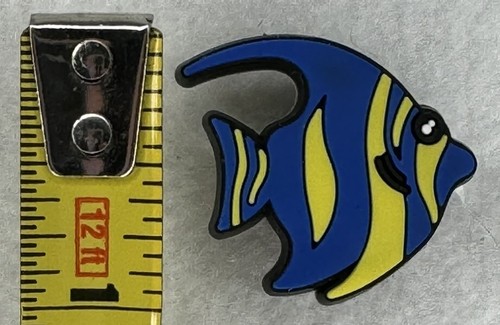 Lot of 3 Yellow Striped Blue Angel Fish Jibbitz Crocs Shoe Charms - Picture 2 of 3