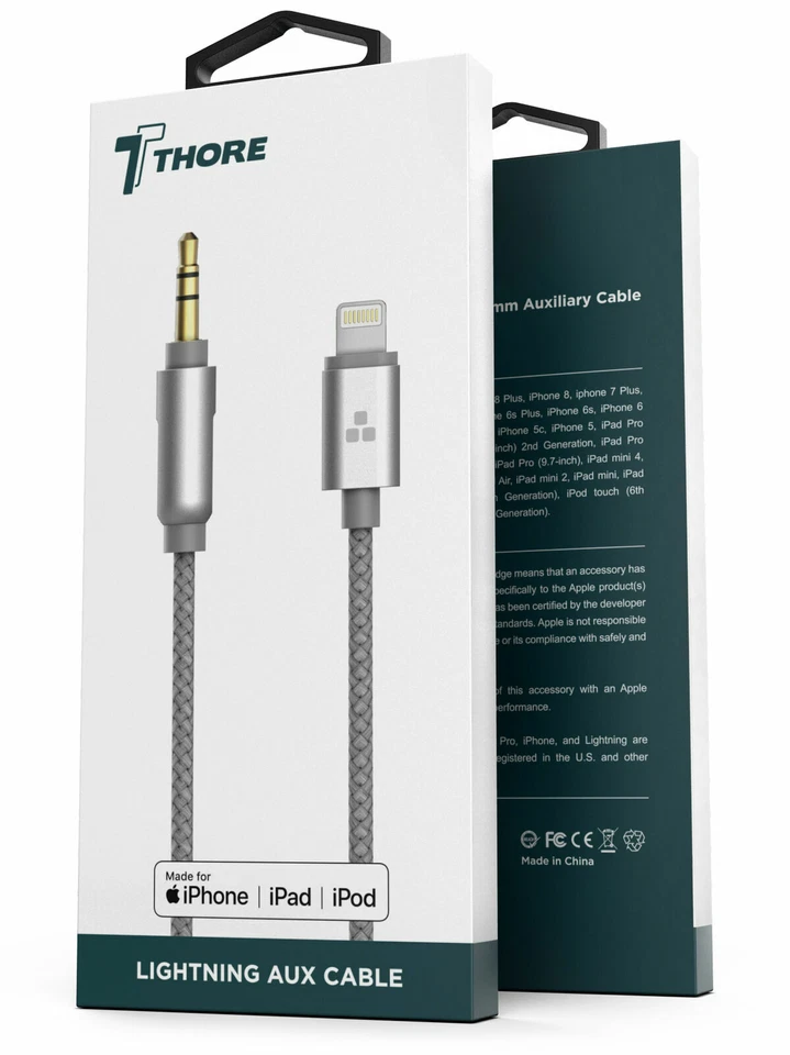 iPhone Aux Cord Lightning Adapter | MFi-Certified | 3.5mm Car Cable Headphone - Image 3 of 4