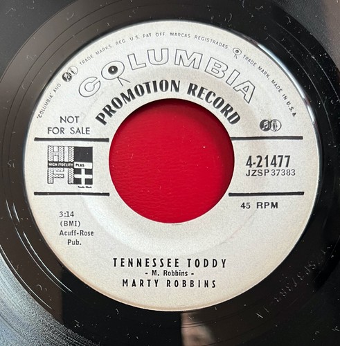 Marty Robbins Mean Mama Blues b/w Tennessee Toddy Columbia dj 45 - Picture 2 of 2