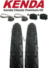 Kenda K838 City Slick 26" X 1.95" MTB Bike Kit Pair Tires Tubes Rim Strips