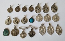Vintage Catholic Little Medals Lot of 21 Religious Pendants There are repeated