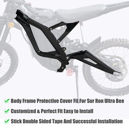 Kit de cuerpo de carenado protector de marco con gráficos para Sur-Ron Light Bee negro brillante