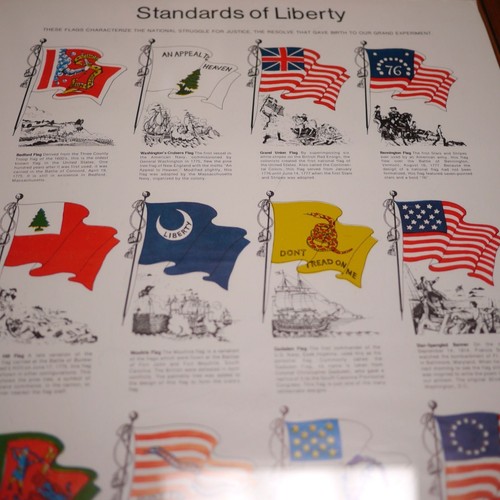 1976 Bicentennial STANDARDS OF LIBERTY American US Flags In History COLOR POSTER - Picture 3 of 8