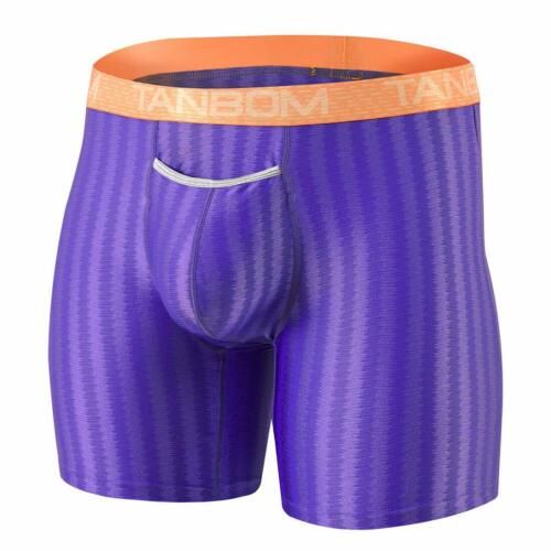 Men Bulge Enhancing Pouch Big and Tall Top Open Fly Silk Boxer Briefs Underwear - Picture 50 of 57