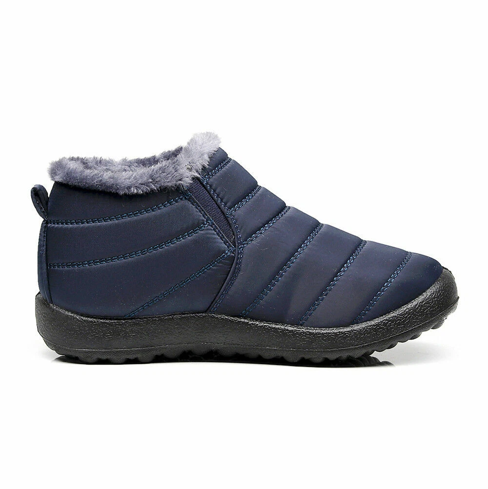 Mens Snow Boots Warm Fur Lined Ankle Waterproof Slip On Outdoor Winter Shoes Mens Snow Boots Warm Fur Lined Ankle Waterproof Slip On Outdoor Winter Shoes