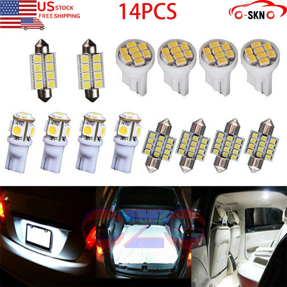 14 Pieces Bright White Interior LED Lights Package Kit For 1998-2007 Lexus LX470 - Image 2 of 4