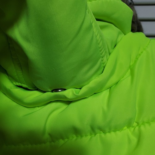 Justice Quilted Puffer Puffy Vest Size 12/14 NEON Green - Picture 4 of 9