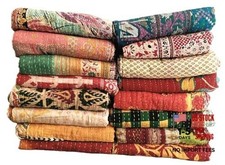 Indian Wholesale Handmade Cotton Kantha Quilts Vintage Bed Cover Throw 1