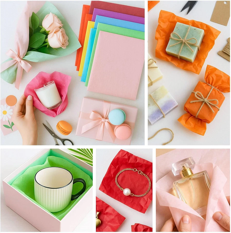 330 Sheets Multicolor Tissue Paper, 14X10 Inch Bulk for DIY Crafts & Gifts - Image 3 of 4