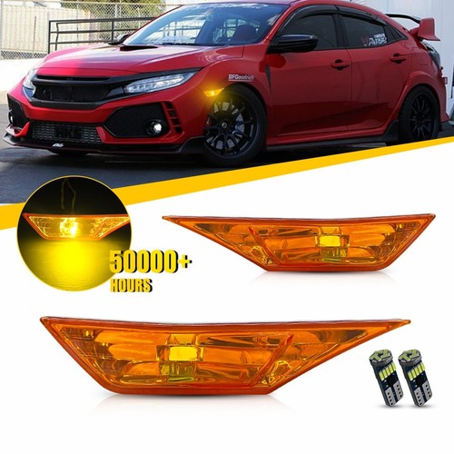 Amber Side Marker Lamp Turn Signal Lights for Honda Civic Sedan Coupe 2016-2021 - Picture 20 of 21