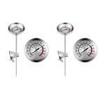 2 pcs Cooking Thermometer Kitchen Meat Thermometer Stainless Steel Probe