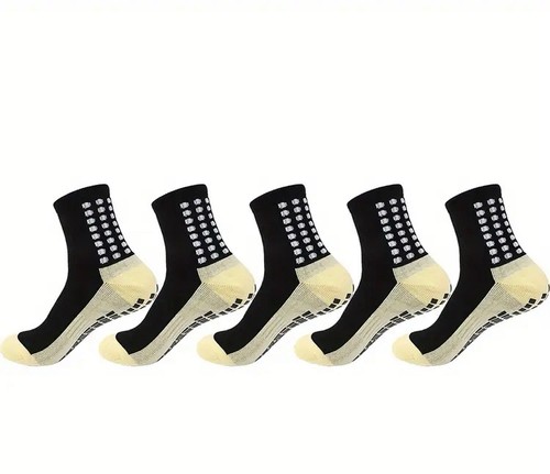 Black Football Grip Socks Anti Slip Non Slip Sports Socks U.K. Size 5-11✅ - Picture 4 of 4