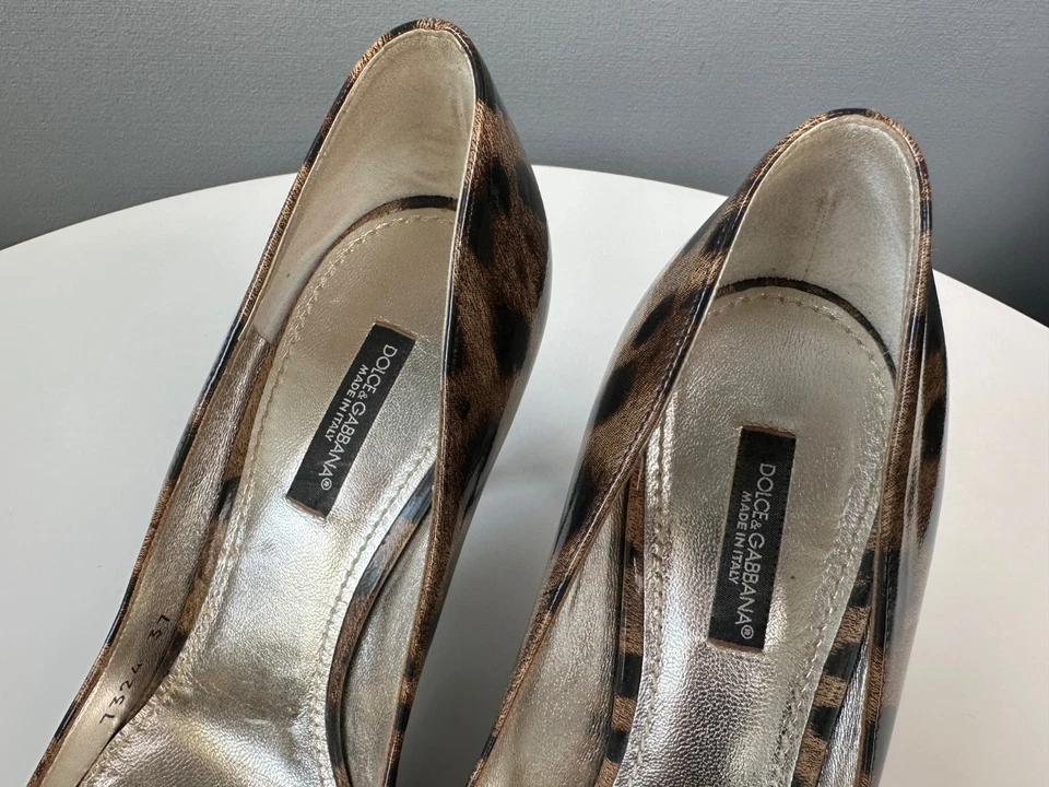 Zapatos de salón DOLCE & GABBANA de charol italiano con estampado de leopardo talla 37 Foto 4 de 4