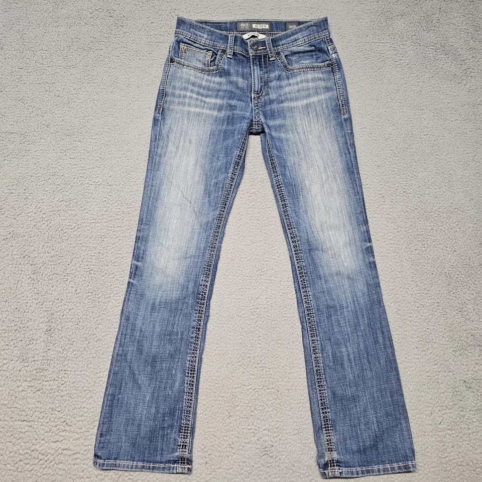 BKE Aiden Bootleg Jeans Mens 30R ~30x31 Light Wash Faded Blue Buckle - Image 2 of 4