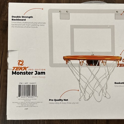 NIB ✅ TEKK Monster Jam Mini Hoop 12 x 18 inch ✅ Basketball Set ✅ Pro Edition - Picture 7 of 11