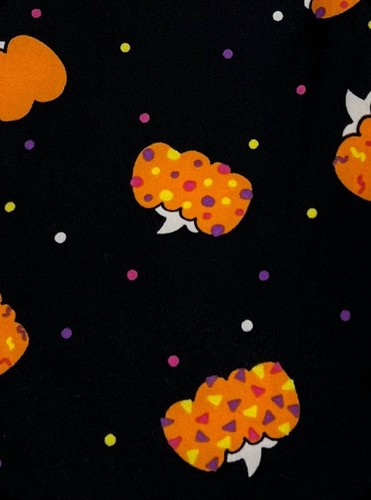 NEW LuLaRoe OS Leggings BLACK ORANGE PUMPKIN Autumn THANKSGIVING Dot Sprinkle - Picture 2 of 4