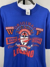 Vintage 90's Disney Store Mickey Mouse Legend T-Shirt Mens L Blue NOS New w Tags