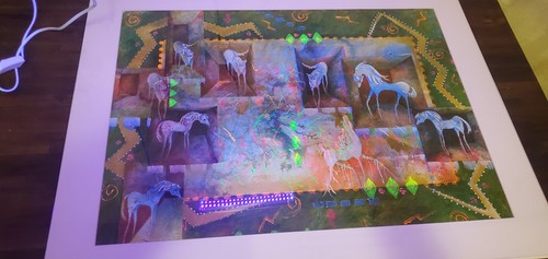 Native American Spiritual Blacklight Painting Authentic Sharon Day Sign 2000 - Picture 17 of 21