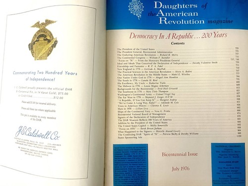 Daughters of the American Revolution MAGAZIN—Juli 1976—Bicentennial Issue! - Bild 3 von 3
