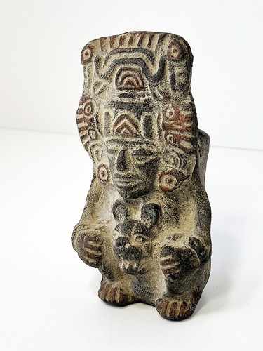 Pre-Columbian Zapotec Figural Jaguar Urn 5" - Ancient Artifact Aztec Mayan - Picture 5 of 18