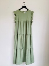 ASOS Sage Green Sleeveless Tiered Maxi Dress. Size 14