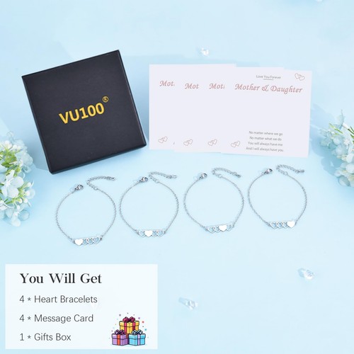 4 Stück Mutter Tochter Armbänder Geschenke für Mama Mutter Geschenke von Tochter Geschenke f - Bild 5 von 6