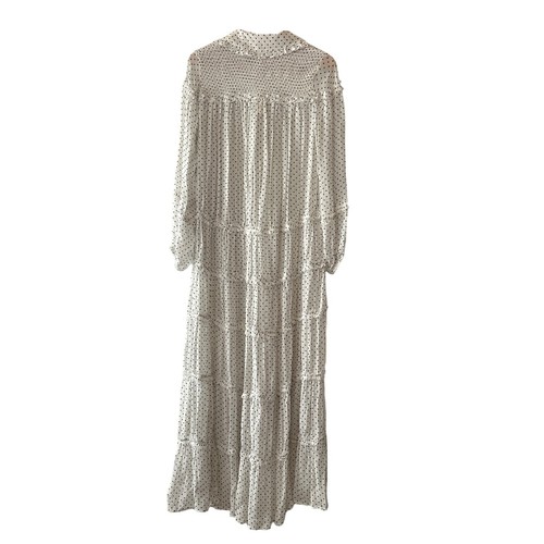 Anthropologie NWT Polka Dot Long Sleeve Smocked Tiered Sheer Maxi Dress Size XS - Picture 4 of 12