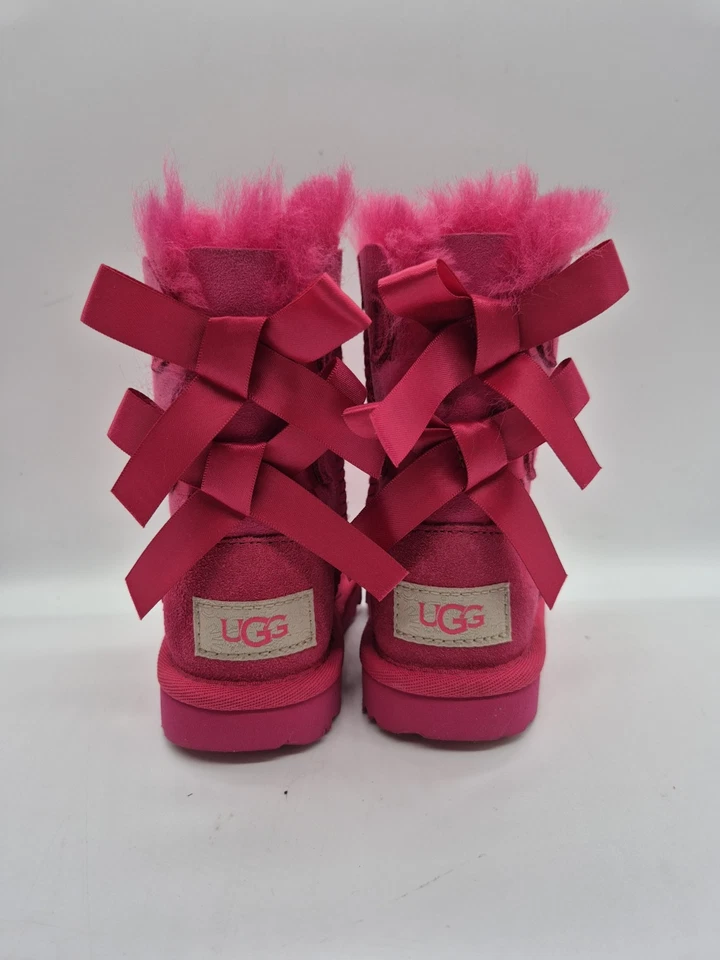 UGG Bailey Bow II Girls Size 7  Suede Boots Satin Bows Girls EUR 23.5 (123) - Image 3 of 4