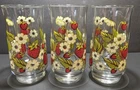 Vintage Anchor-Hocking Triguba Strawberry Blossom Set Of 3-12 oz Glasses