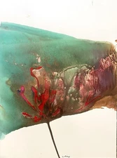 Abstract Mixed Media Painting on 11 X 15” Paper Contemporary