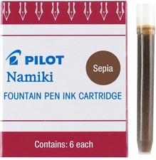 PILOT Namiki IC50 Fountain Pen Ink Cartridges, Sepia, 6-Pack 69006 