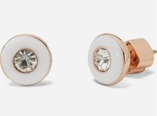 kate spade- Candy Drop- Enamel Round Stud Earrings- White Multi- NWT- $38