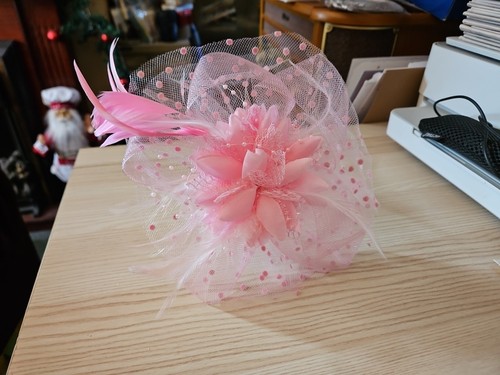 Ladiery Fascinator Hat Mesh Flower Feather Beads Kentucky Derby Headband For... - Picture 2 of 24