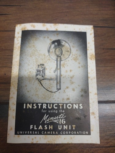 Flash Unit Universal's Minute 16 vintage scatola e istruzioni originali - non testato - Foto 4 di 4