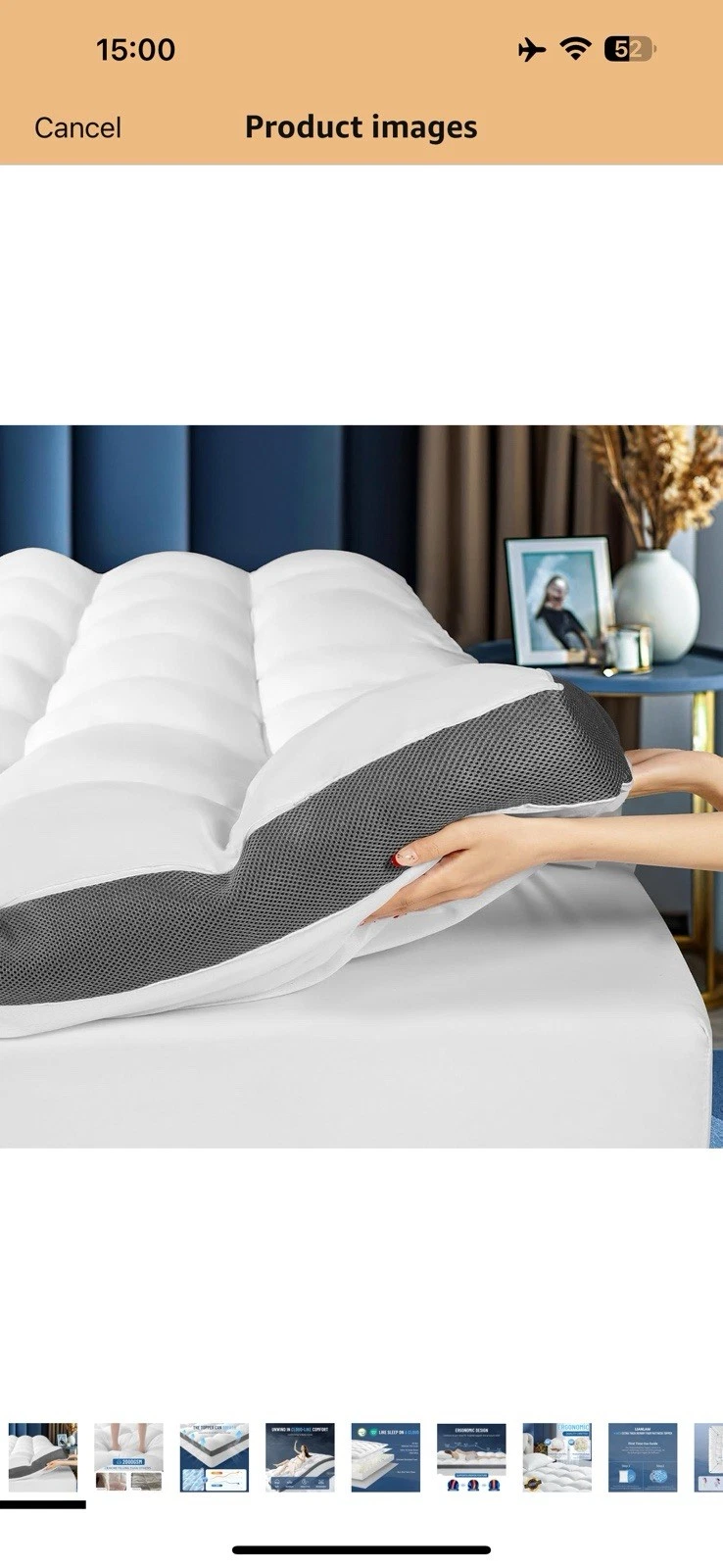 4 Inch Memory Foam Mattress Topper Cooling Pillow 8"-18" Deep Pocket Full 54x80
