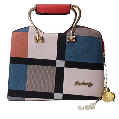 Dambaoly Satchel Handbag Top Handle Bag Geometric Patchwork Purse