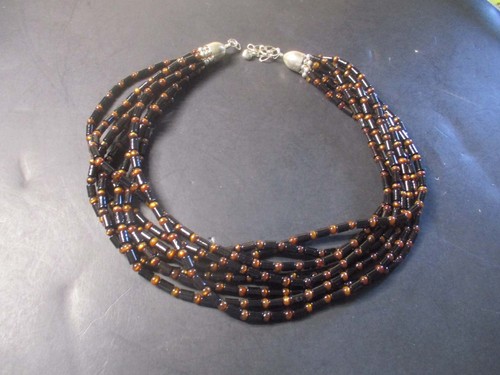 DTR Jay King Sterling SilverBlack and Gold Coral Multi Strand Necklace